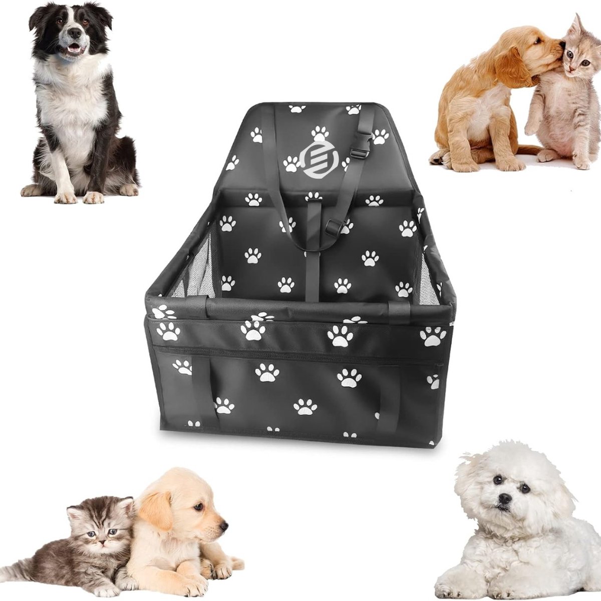 Equivera Hondenmand Auto - Autostoel Hond - Automand Hond - Hondenstoel Auto - Hondenmand Auto Achterbak - Hondenkussen Auto - Honden Mand Auto