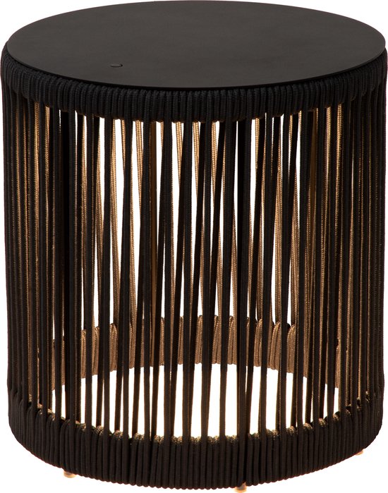 Lucide PINGI - Oplaadbare Vloerlamp Binnen/Buiten - Accu/Batterij - Ø 33,5 cm - LED 3 StepDim - 1 × 3W 3000K - IP44 - Zwart - Japandi