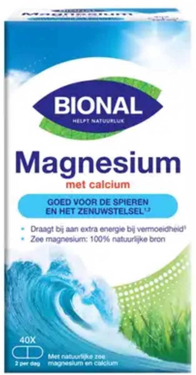 Goedkoopste Bional Natuurlijk Zee Magnesium met Calcium 40 capsules