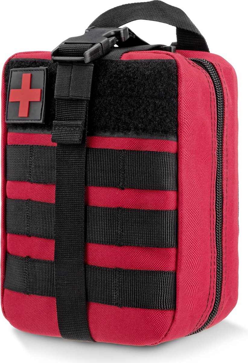 Goedkoopste EHBO-tas, leeg Molle-tas, afneembare medische tas, waterdicht, EHBO-set voor outdoor, reizen, rood