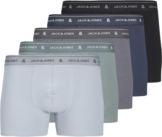 JACK & JONES Jacwyatt 5 Boxer Tronco Uomo – Pacco Da 5 In Cotone, Vestibilità Comoda, Colori Classici - 2