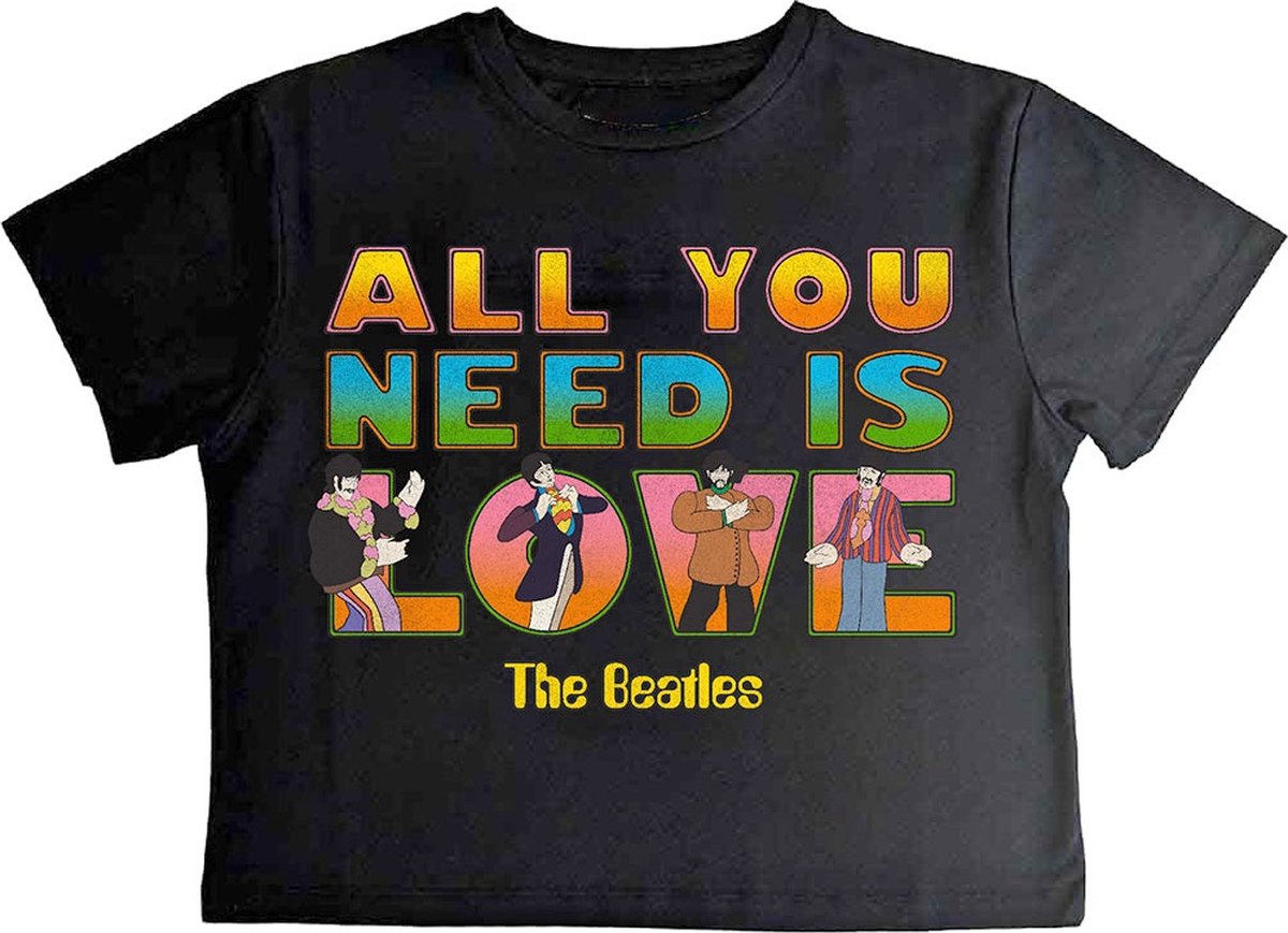 The Beatles - Yellow Submarine AYNIL Stacked Crop top - S - Zwart