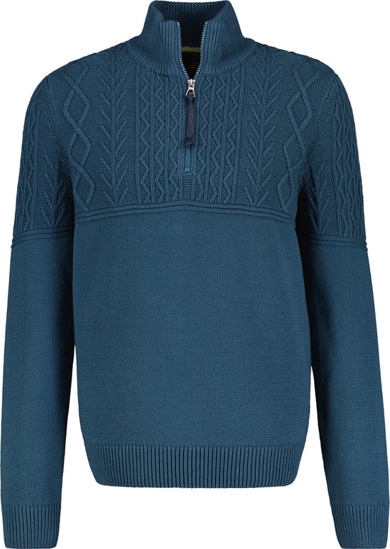 Lerros - Half zip trui - Heren - L - 451 RICH BLUE - Katoen - 24N5455