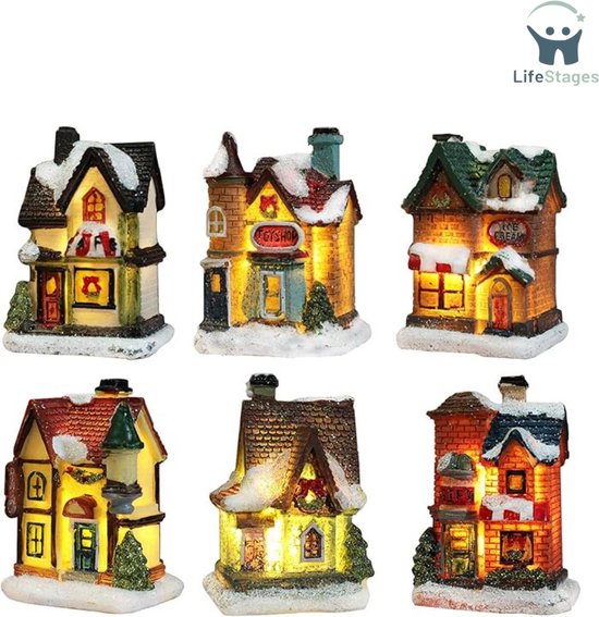 Village De Noël Lumineux Avec Train Musical – Décor Scintillant LED, 8 Chansons, Résine – Ambiance Féerique Garantie !