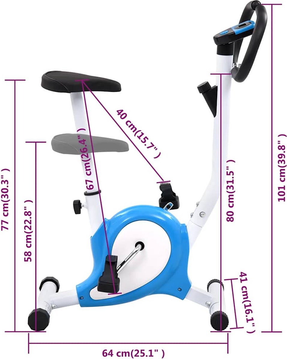 Afbeelding 2 van vidaXL - Hometrainer - met - bandweerstand - blauw