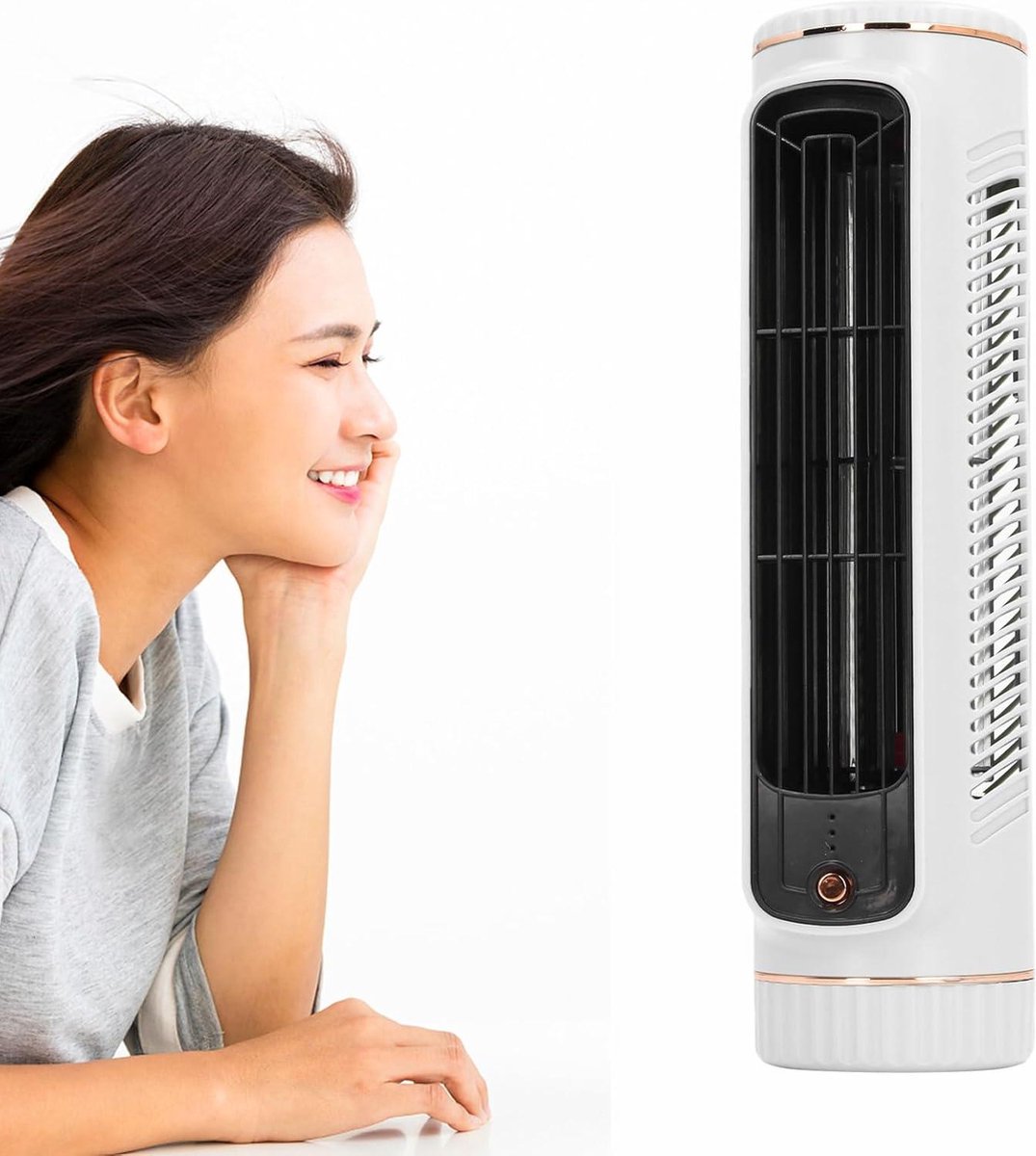 Stille 105 Inch Torenventilator met 3 Snelheden voor Bureautafel - Stille Bladloze Staande Ventilator . – foto 6
