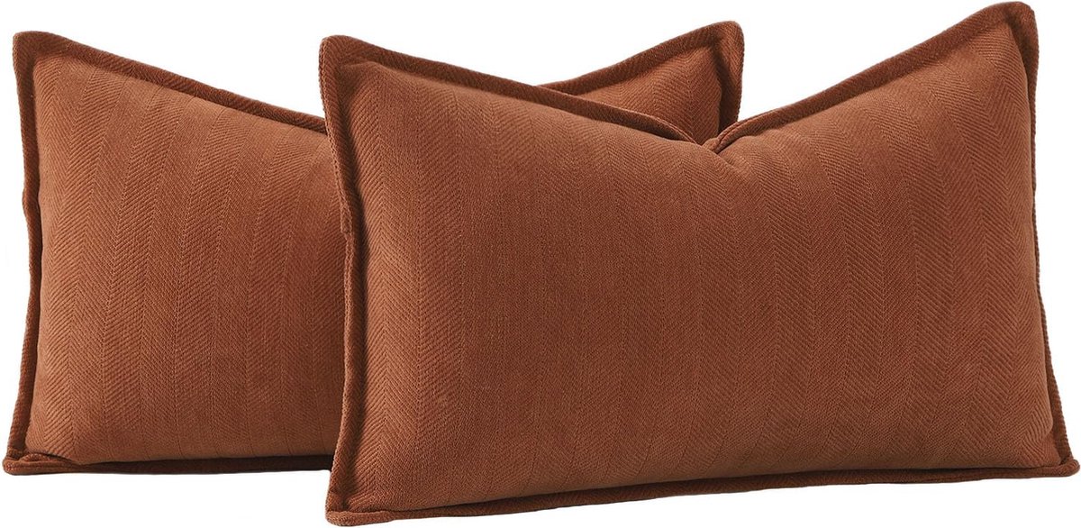 La'Moussawi ® Zachte en Elegante Set van 2 Rechthoekige Kussenhoezen met Franjes