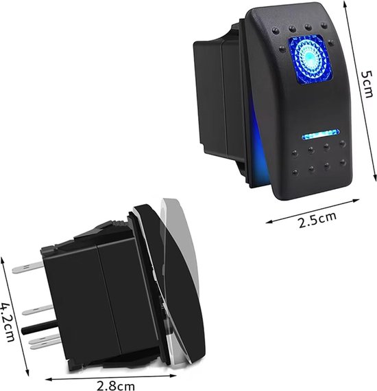 Heavy Duty Schakelaar 250V-10A Aan-Uit-Flash Blister - TipPoint