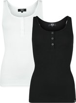 R.E.D. Rock-Engineered Design Twinpack tops in zwart en wit - Dames - L