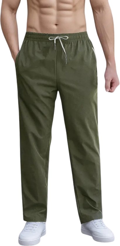 Pantalon d'entraînement Livano pour homme - Pantalon de sport - Pantalon d'entraînement long - Survêtement - Vêtements de sport - Vert armée - XL