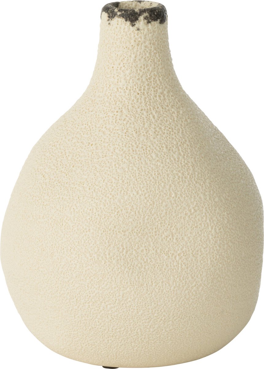 J-Line vaas Bay Peer - keramiek - wit/zwart Multi