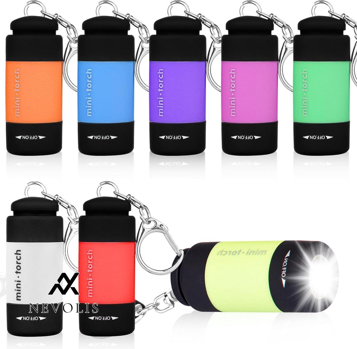 Nevolis Portable USB Rechargeable Mini LED Flashlight - Ideal for Camping Hiking Travel Cycling Outdoor Party .
