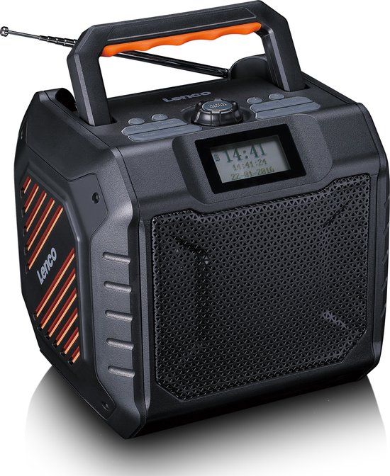 Lenco ODR-160GY - Krachtige draagbare outdoor DAB+/FM Radio met Bluetooth - Bouwradio...