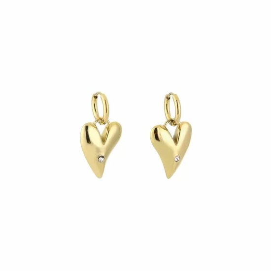 Bijoutheek Boucles d'oreilles pendantes d'Oreilles Coeur Zircone Goud