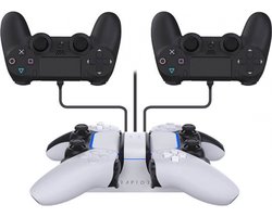 Raptor Gaming - Dubbele Oplader Wit voor PS4/PS5 DualSense Controllers