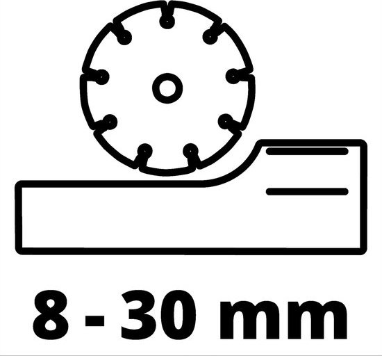 Einhell Muurfrees TC-MA 1300 - 1320 W - Ø125 mm - Groefdiepte 8-30 mm - Groefbreedte 8-26 mm - Stofafzuiging - Incl. 2x diamantslijpschijven