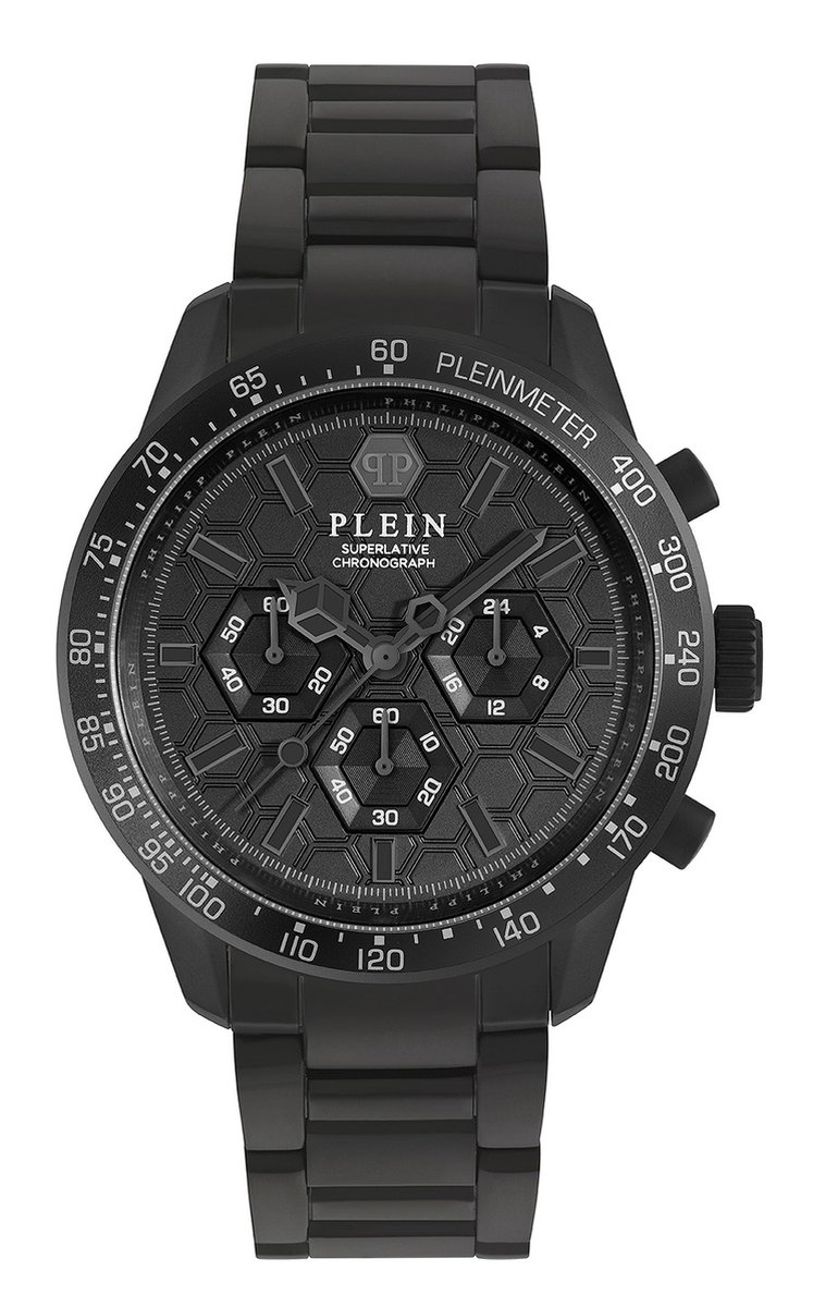Philipp Plein Pleinmeter PWPYA0624 Horloge - Staal - Zwart - Ø 44 mm