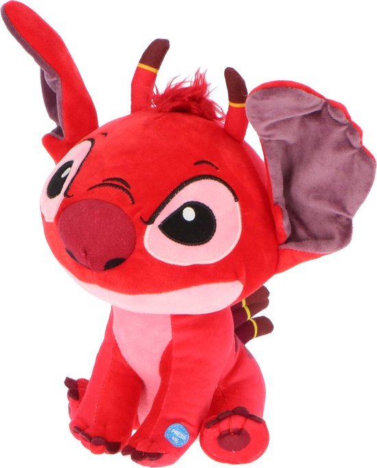 Leroy - Disney Lilo & Stitch Pluche Knuffel (Rood) + Geluid XL 60 cm {Speelgoed knuffeldier knuffelpop voor kinderen jongens meisjes | Extra grote en zachte plush! | Disney Stitch Angel Leroy Groot XXL Cadeau} — afbeelding 5