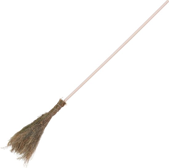 Tentbezem - Rijststro - 109 cm - Een klassieke bezem. Heeft een houten steel en een rijststro