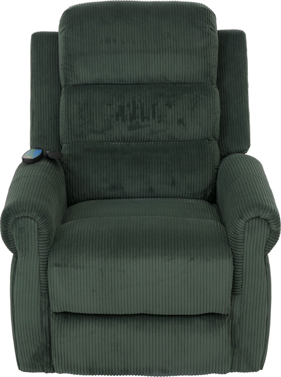 Afbeelding 3 van Cosmo Casa Relaxfauteuil Groen met Massage en Verwarming