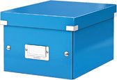 Leitz WOW Click & Store Kleine Kartonnen Opbergdoos met Deksel voor A5 Formaten - 22 x 16 x 28.2 Cm (BxhXD) - Ideaal voor Kantoor en Thuiskwerken/Thuiswerkplek - Blauw