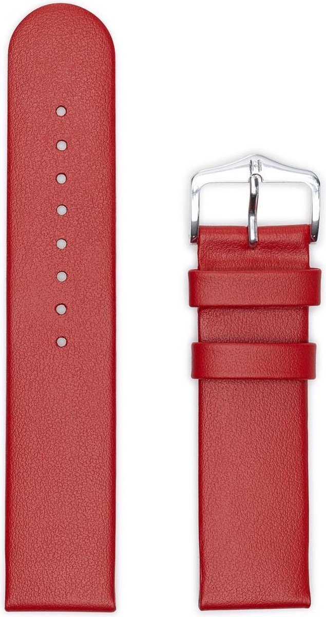 Hirsh Horlogeband - Scandic Rood - Leer - 18 mm