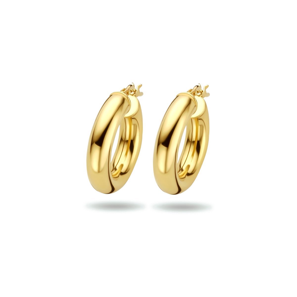 oorringen ronde buis 5,0 mm 1 micron zilver verguld (geel)