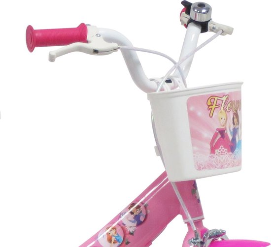 Flowers 16 inch kinderfiets roze van Merkloos — afbeelding 3