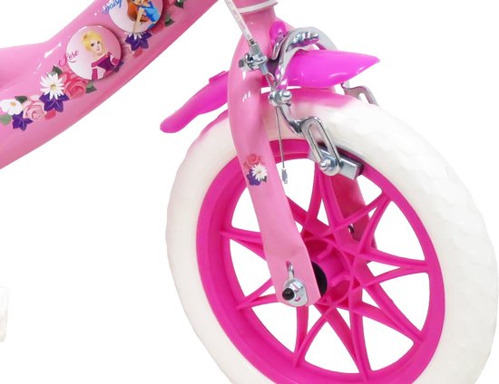 Flowers 12 inch kinderfiets roze van Merkloos — afbeelding 3
