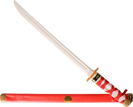 Atosa Zwaard voor een Ninja - rood - verkleed speelgoed - 60 cm - kunststof - wapens - kind/adults - Carnaval - zwaarden
