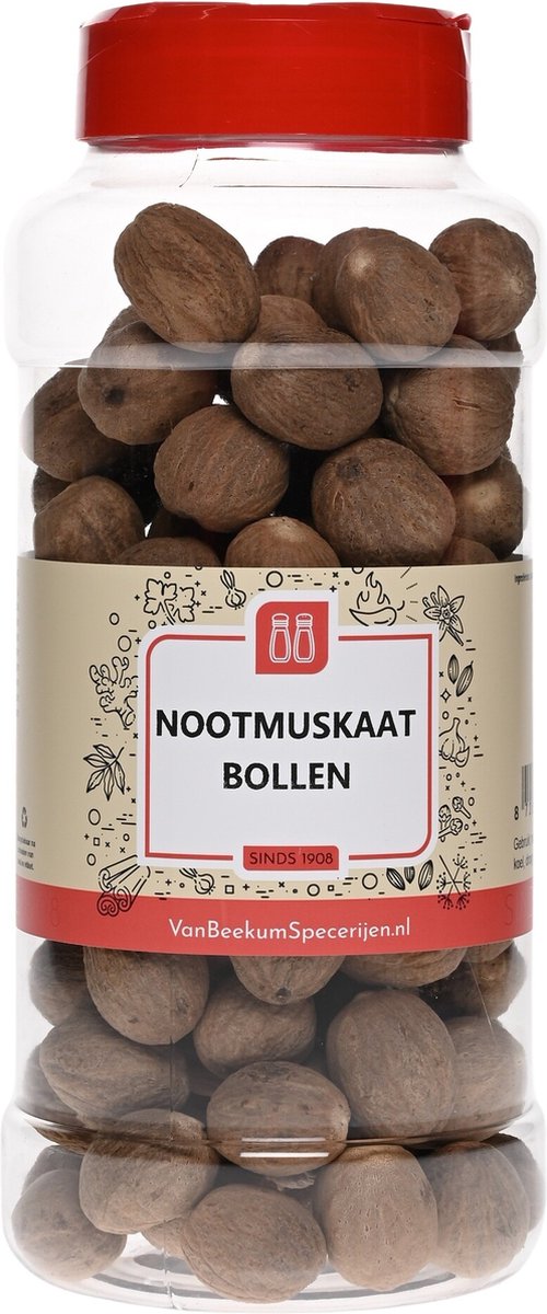 Goedkoopste Van Beekum Specerijen - Nootmuskaat Bollen - Pot 500 gram