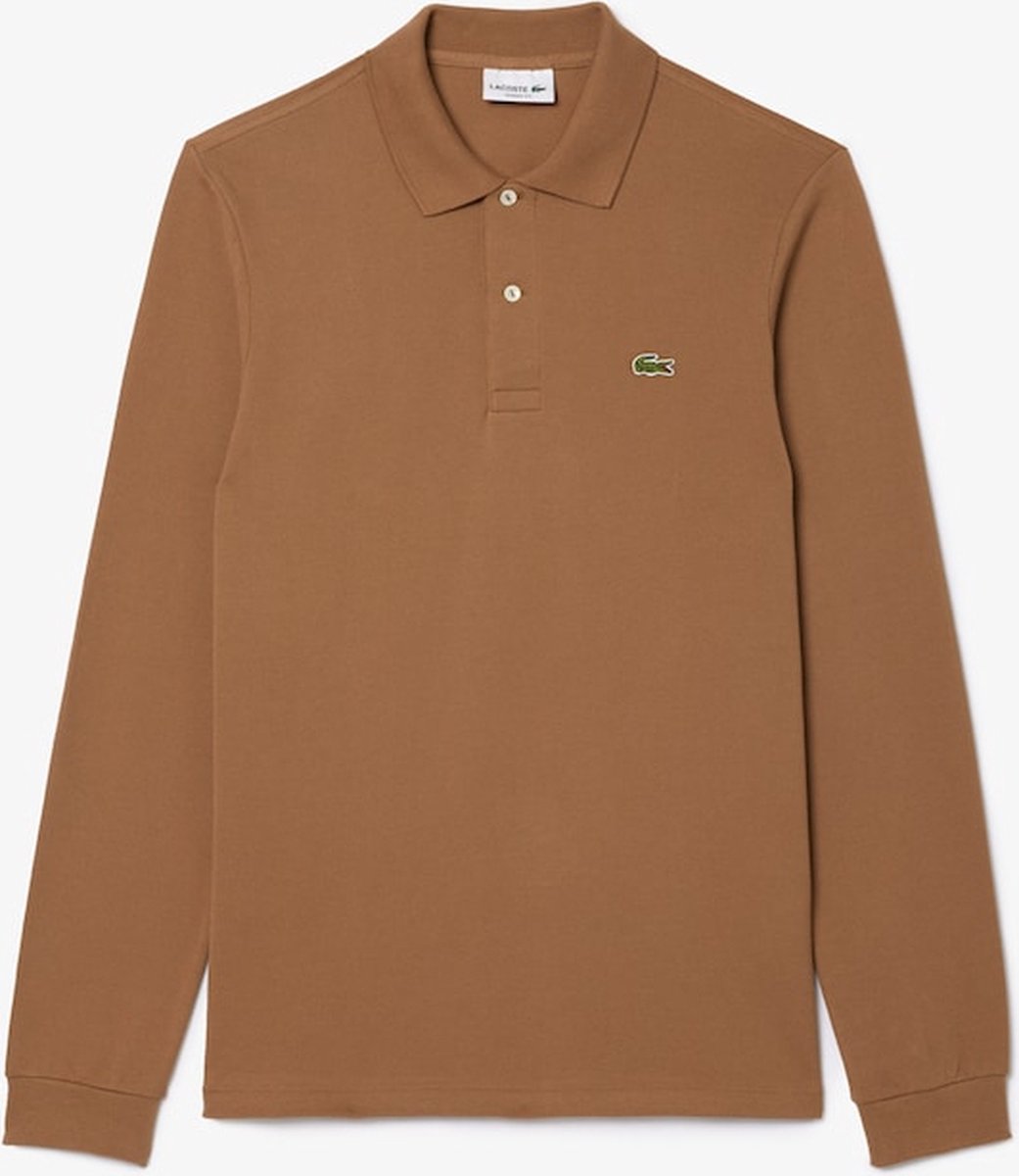 Lacoste Classic Fit polo lange mouw - cookie lichtbruin