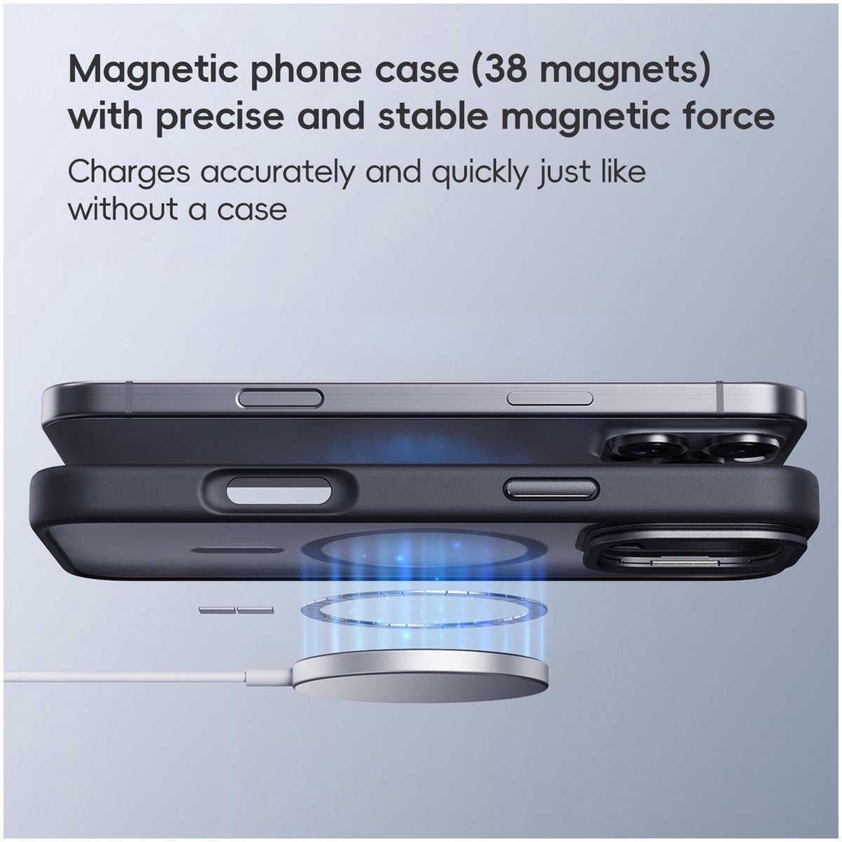 Mobigear Hoesje geschikt voor Apple iPhone 16 Pro MagSafe Telefoonhoesje Hardcase | Mobigear Shockproof Backcover | Geschikt voor MagSafe | Geschikt voor Draadloos Opladen met Magnetische Ring | Geschikt voor MagSafe Case - Grijs