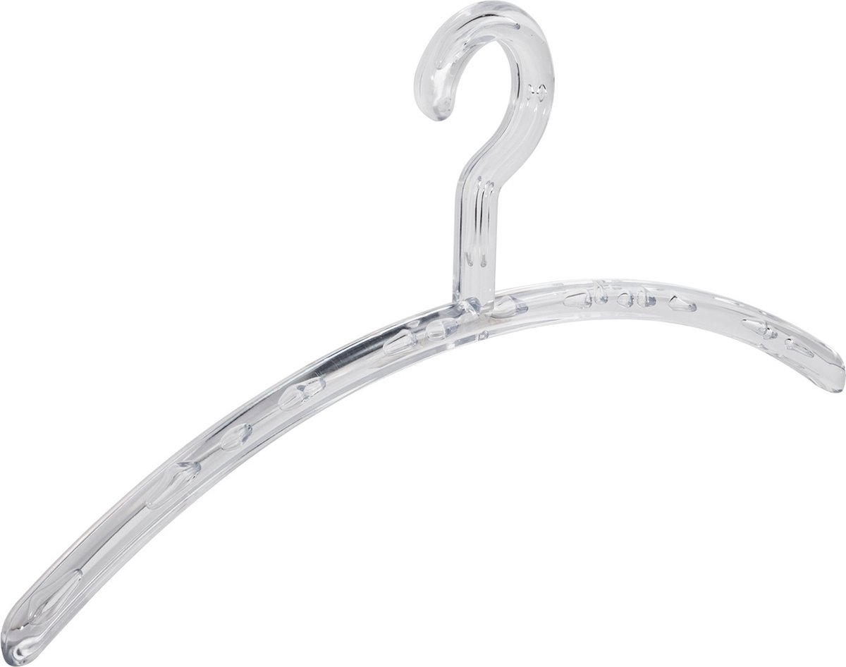 De Kledinghanger Gigant - Garderobehanger - Jassenhanger - Volwassenen - 6350 - 8 Stuks - Elegance - Kunststof - Transparant - 45 cm - Kledinghanger - Kleerhanger (6350_02/8)