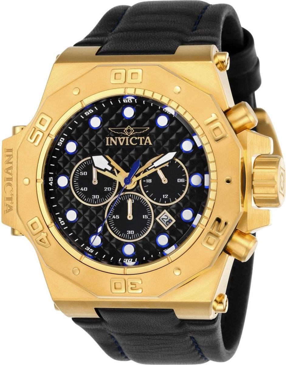 Invicta Akula 23103 Heren Horloge - Waterdicht - Analoog - Quartz Uurwerk - Roestvrij Staal met zwarte Wijzerplaat - 58mm