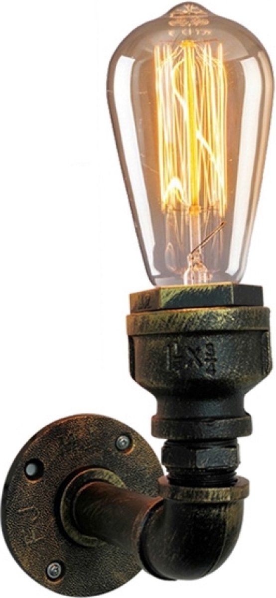 OHNO - Woonaccessoires - Jaden Wandlamp - Zwart, Goud - Tijdloos - Modern - Industrieël