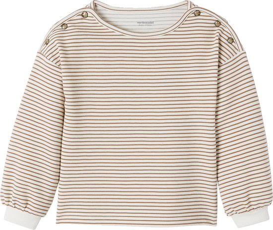 kinder T-shirt rib bloemen ecru