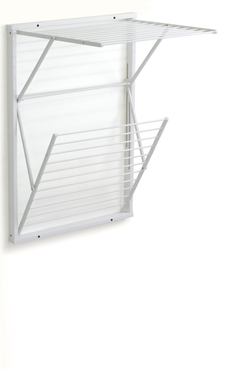 Arredamenti Italia Koral Laccato Bianco - Houten Handdoekrek - Inklapbaar Wanddroogrek - 13m Drooglengte