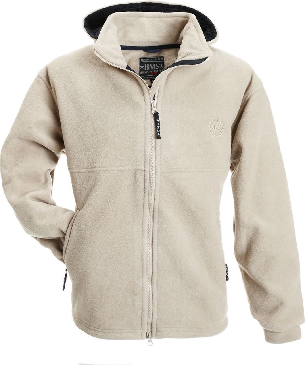 BMS Fleece Windsmoother-jassen met capuchon, kleur Camel, maat M