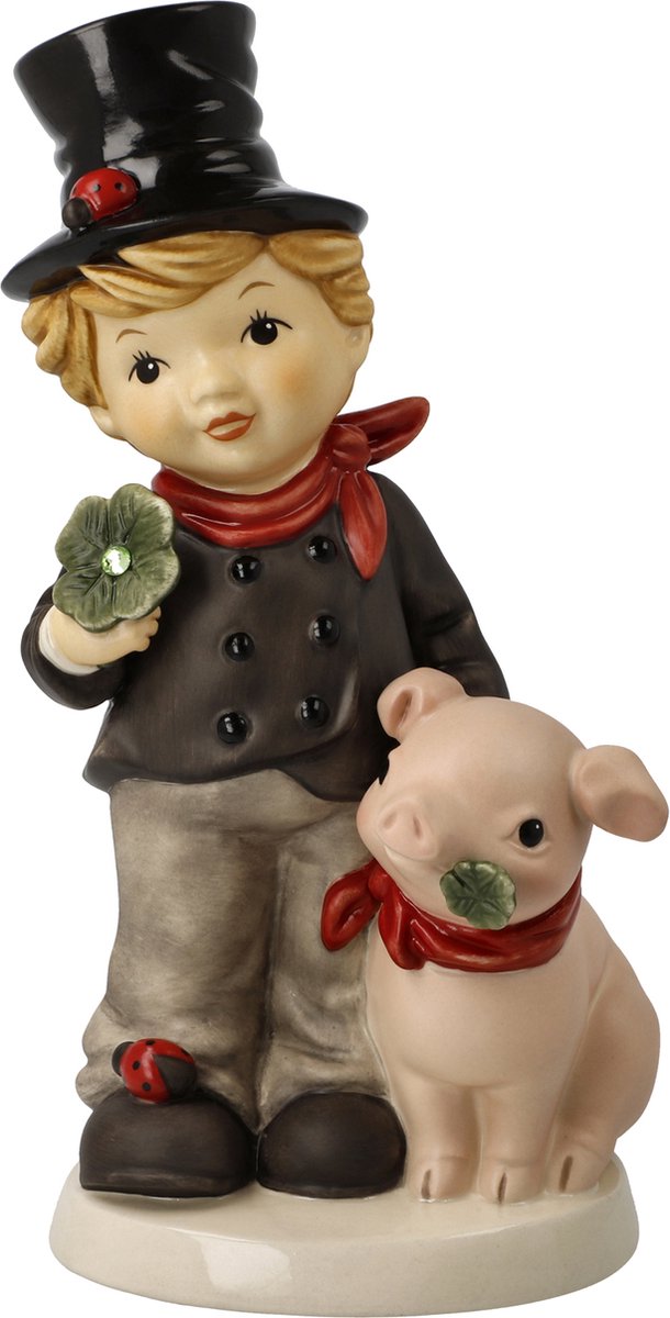 Goebel - Kerst | Decoratief beeld Schoorsteenveger Veel geluk | Aardewerk - 20cm - Limited Edition