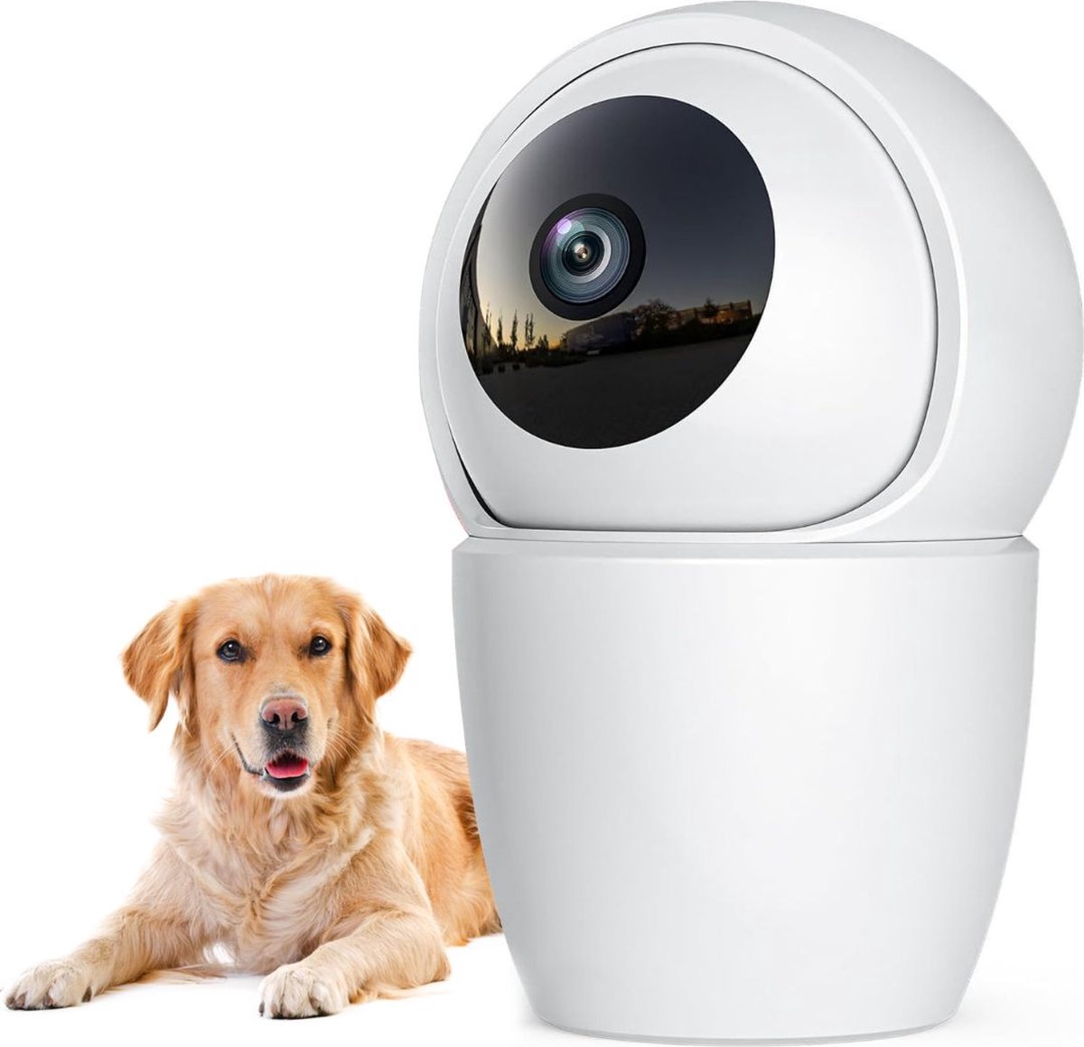 ApexArte® Hondencamera - Huisdiercamera - Babyfoon met Camera en App - Baby Monitor - Full HD - Wit
