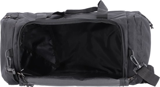 Open zwarte Eastpak Reader S+ reistas.