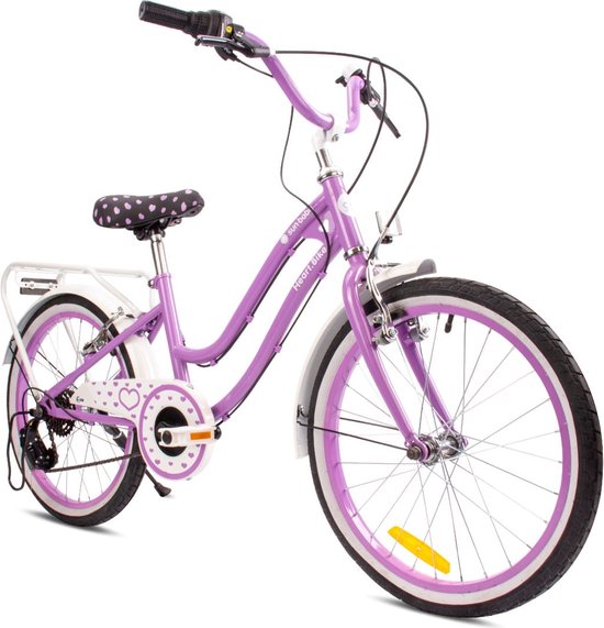 Vélo Heart Bike pour fille de à 10 ans, 20 pouces Violet,