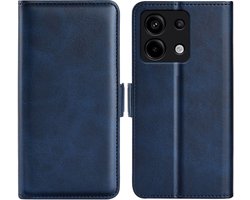 MobyDefend Hoesje - Geschikt voor Xiaomi Redmi Note 13 Pro 5G - Luxe Wallet Book Case (Sluiting Zijkant) - Blauw