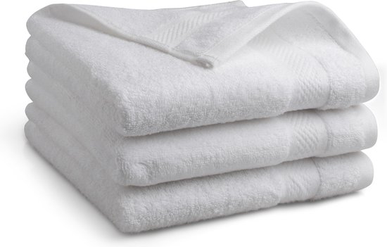 Katoenen handdoek - 3 stuks - 50x100 - kleur wit