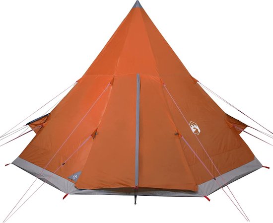 vidaXL Tipitent - 4-persoons - Waterdicht - Oranje Tent - Familietent - Tipi Tent - Campingtent - Outdoor Tent van Vidaxl — afbeelding 3