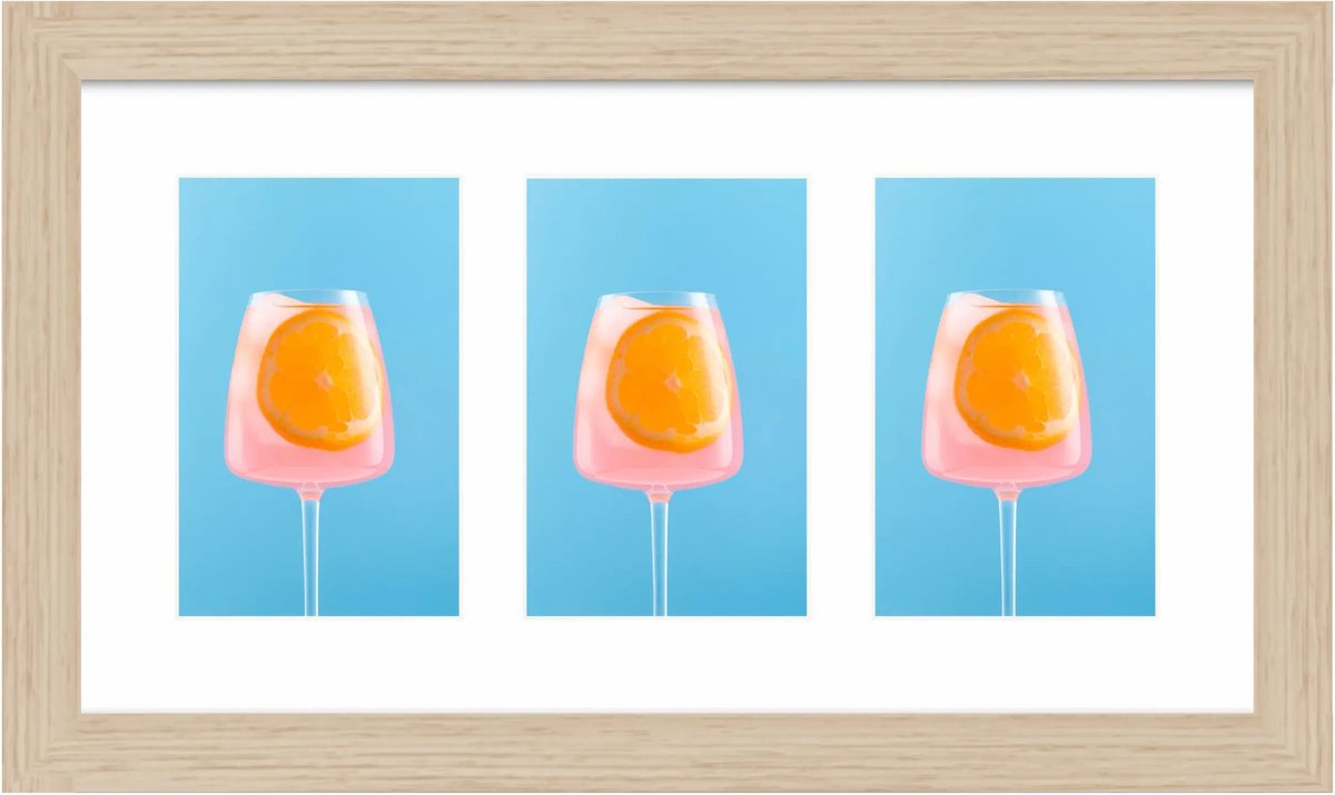 Fotolijst voor 3 foto's 10x15 - SecaDesign Fika - Drieluik fotolijst - Naturel - Fotokader