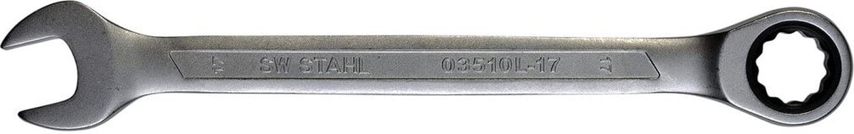 SW-Stahl 03510L-17 Ringratelsleutel 17 mm I fijnvertand met 72 tanden I steeksleutel met ringratel I ringratelsleutel I ringratelsleutel