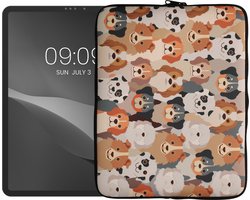 kwmobile universele tablethoes - Stevige en stijlvolle hoes voor tablets - Neopreen tablet sleeve - Compatibel met 13" Tablet - Honden Ontwerp design