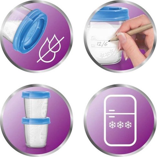 Philips Avent Bewaarbekers voor babyvoeding - 180 ml - 5 stuks - SCF619/05
